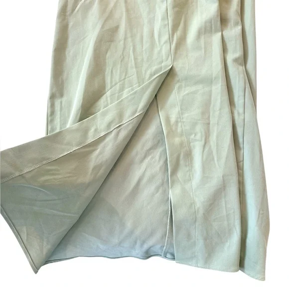 Zara Draped Waist Cotton Midi Dress in Mint Green - Picture 12 of 14